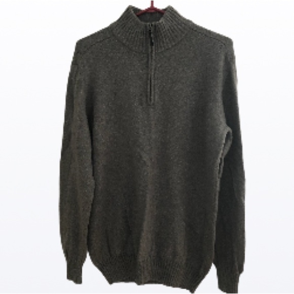 Columbia wool cotton blend 1/4 zip up gray tunic sweater